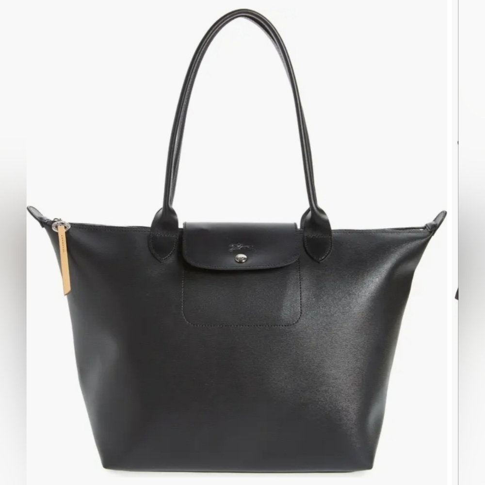 Brand New - Large Longchamp City Shoulder Tote (Black Leather) - Never Used